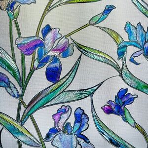 Window Privacy Stained Glass Film Decorative IRIS Flower Static Cling 17x118 in